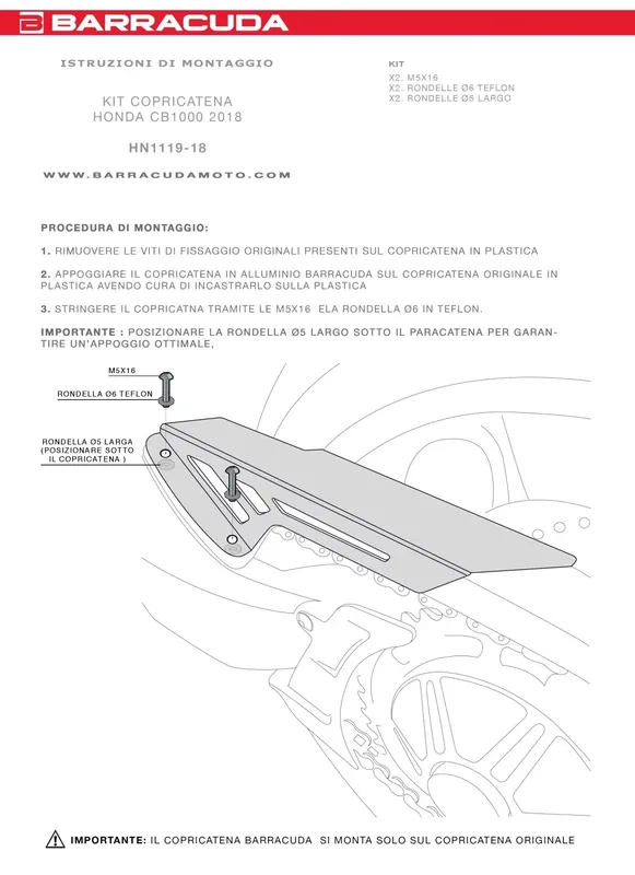 Direkt Vom Hersteller Barracuda Kettenschutz passend für Honda CB1000R 2018- silber