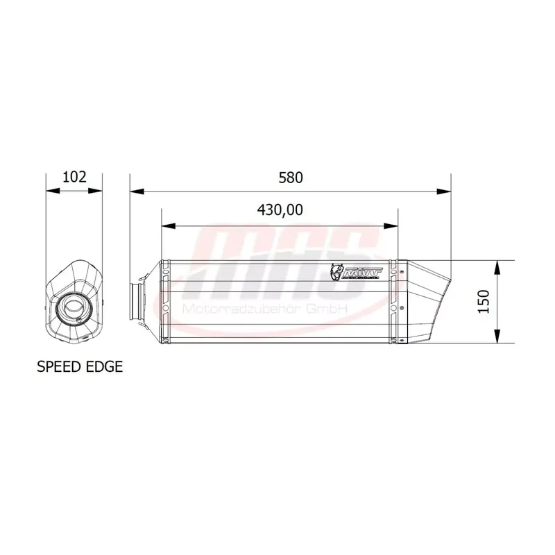 MIVV Speed Edge Endschalldämpfer Edelstahl Schwarz passend für BMW R 1200 GS 13-16 Preisknaller