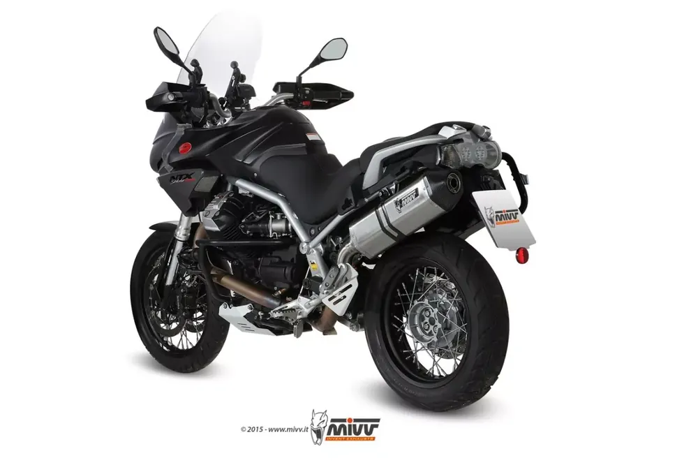 MIVV Speed Edge Edelstahl Endschalldämpfer passend für Moto Guzzi Stelvio 1200 08-14 Must-Have