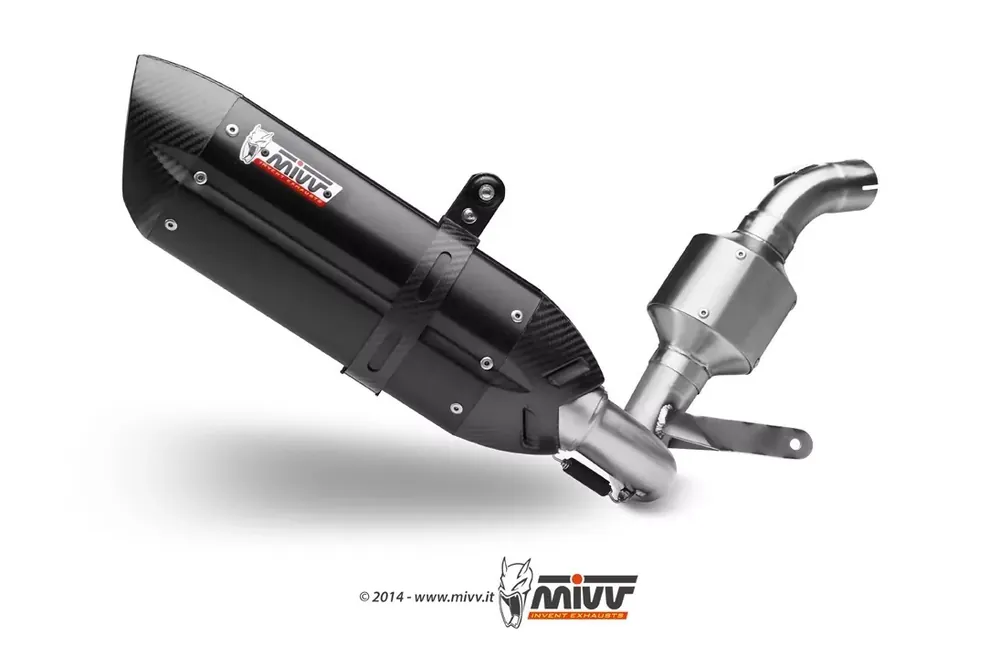 MIVV Suono Edelstahl Schwarz passend für KTM 390 Duke 13-16 Neue Kollektion