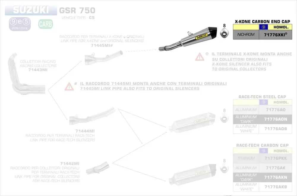 Schneller Versand Arrow X-Kone Endschalldämpfer passend für Suzuki GSX-S 750 17-19