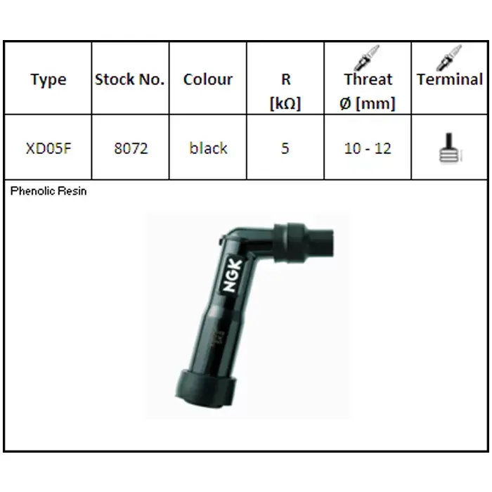 Garantierte Lieferung NGK Zündkerzenstecker XD05F 8072 102° gewinkelt