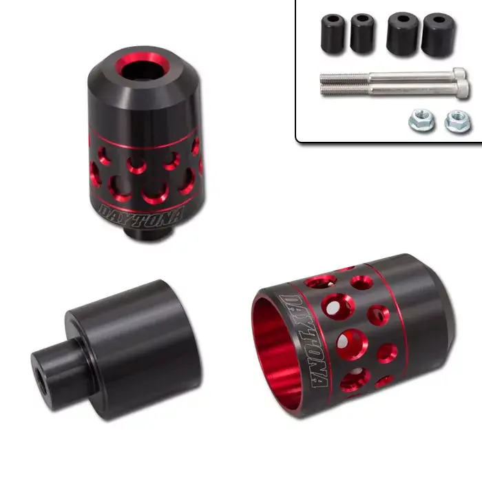 Highlight Daytona Lenkergewichte "Hollow" rot eloxiert passend für 7/8" + 1" Lenker (Ø 14–19 mm) – Paar