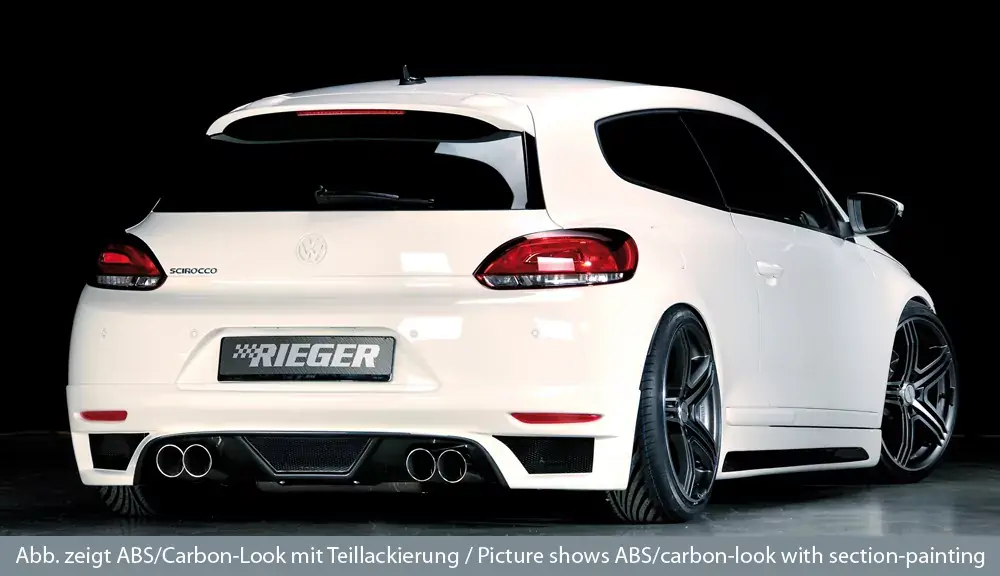 Preisreduziert Rieger Heckschürzenansatz passend für VW Scirocco 3 (13) 2-tür. 08.08–04.14 (bis Facelift)
