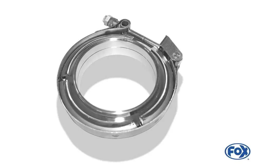 FOX V-Bandschelle Ø102mm Edelstahl Set mit Flanschen Billig