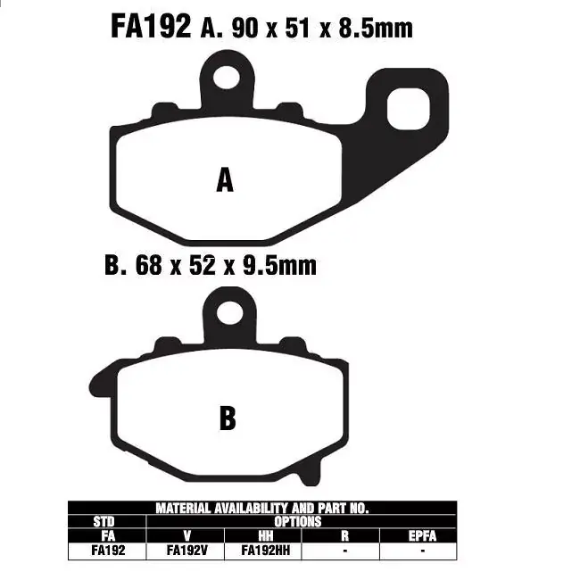 EBC-FA192 V Bremsbeläge passend für Kawasaki ZX-6R ZX-6RR Zertifiziert