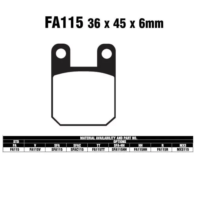 Günstig EBC FA115 V Bremsbeläge passend für Peugeot, Beta, Derbi