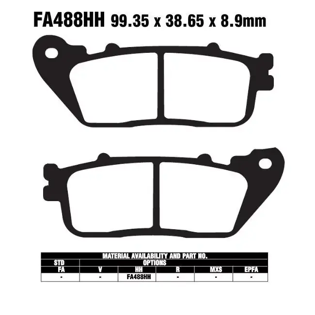 EBC FA488 HH Bremsbeläge passend für Honda VFR 800 / CB 1000 R / VFR 1200 F Sichere Zahlung