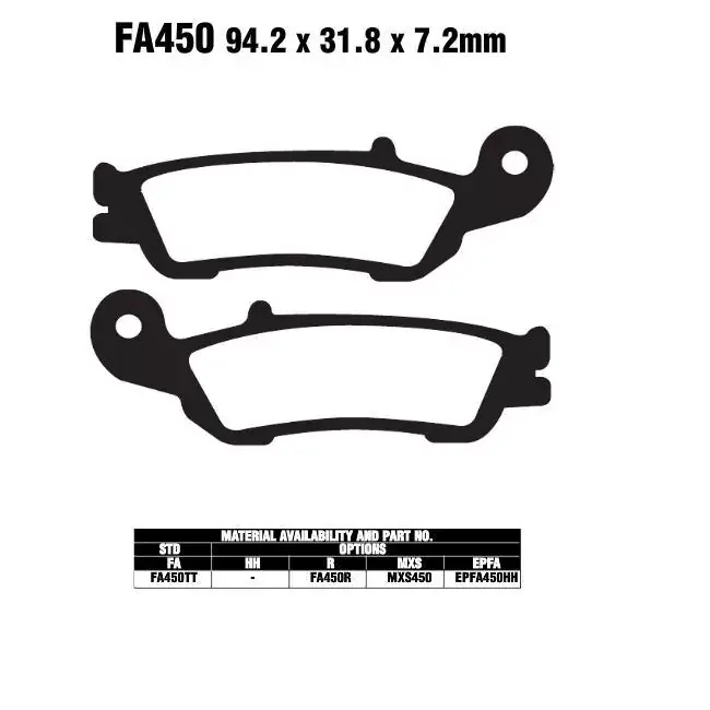Versand Am Gleichen Tag EBC-FA450 R Bremsbeläge passend für Yamaha YZ 450 F