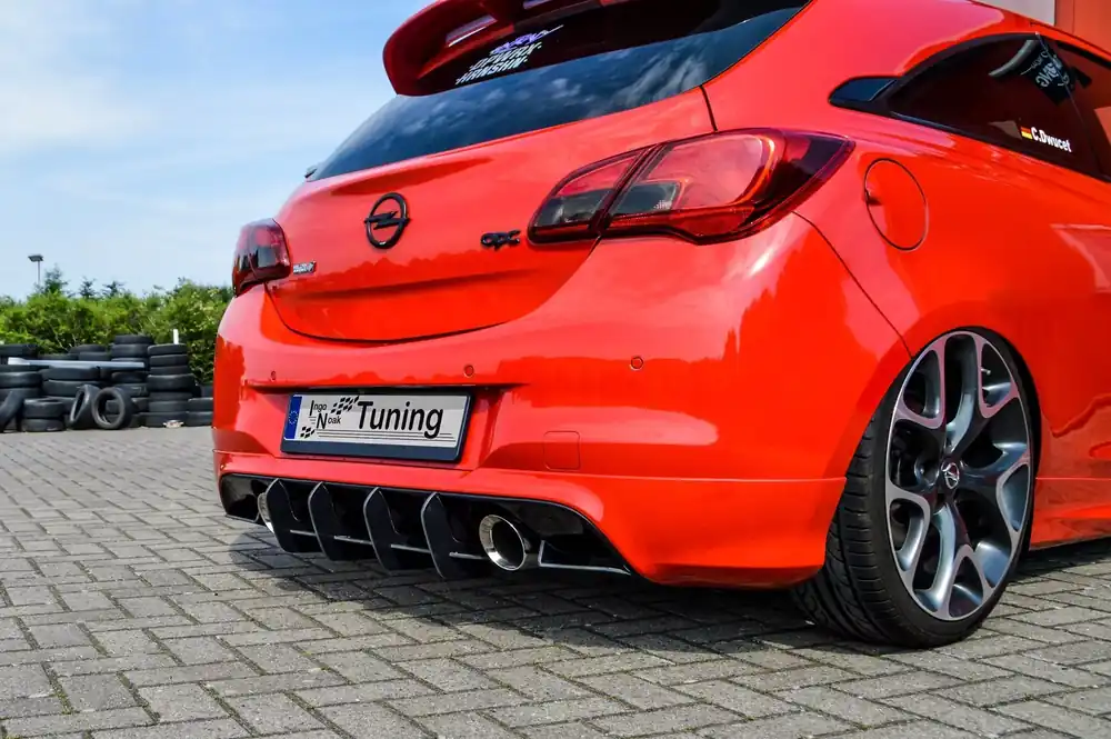 Preiswert Gefräster Heckansatz V2 mit Finnen passend für Opel Corsa E OPC
