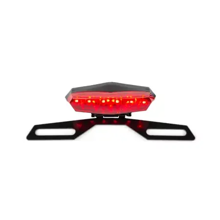 LED Rücklicht STR8 Hexagonal Rot mit Kennzeichenhalter Schneller Versand