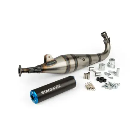 Direkt Vom Hersteller Auspuff Stage6 StreetRace Peugeot 103 SP Blau / Schwarz