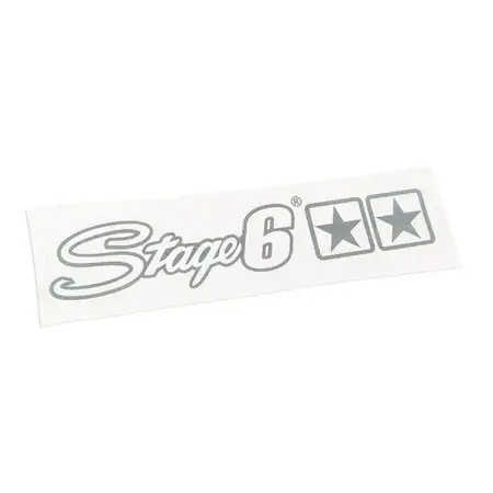Neu Aufkleber Stage6, 25x4,5cm, silber