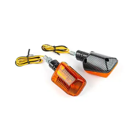 Blinker Mini Rectangle carbon / orange Aktuell