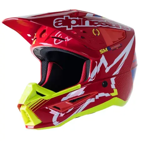 MX Helm Alpinestars SM5 Action rot/weiß/neon gelb Neue Ware