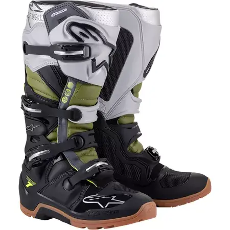 Stiefel Alpinestars Tech 7 Enduro schwarz / silber / green Meistverkauft
