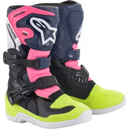 Motocross Stiefel Alpinestars Tech 3S Junior schwarz / pink / gelb Schneller Versand